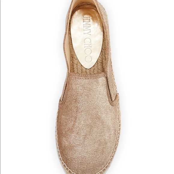 ⬇️PRICE⬇️ 
Jimmy Choo - Dawn Metallic Espadrille Slip-On, Gold - 37/7 - Picture 5 of 8